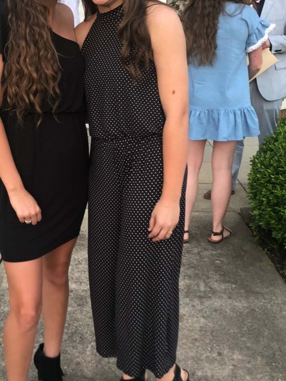 Women's Black Polka Dot Halter Jumpsuit
